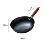 Fine Iron Cooking Pan with Wooden Handle