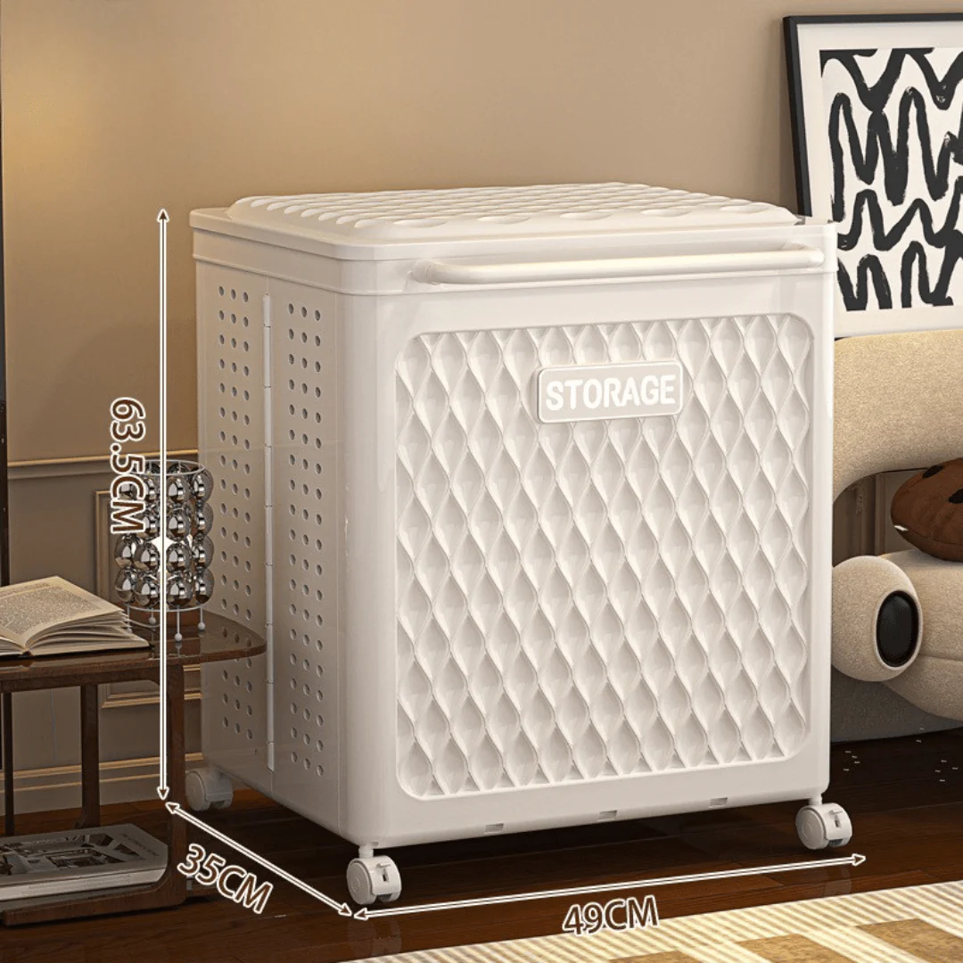 Multi-Purpose Folding Divider Storage Basket with Wheels