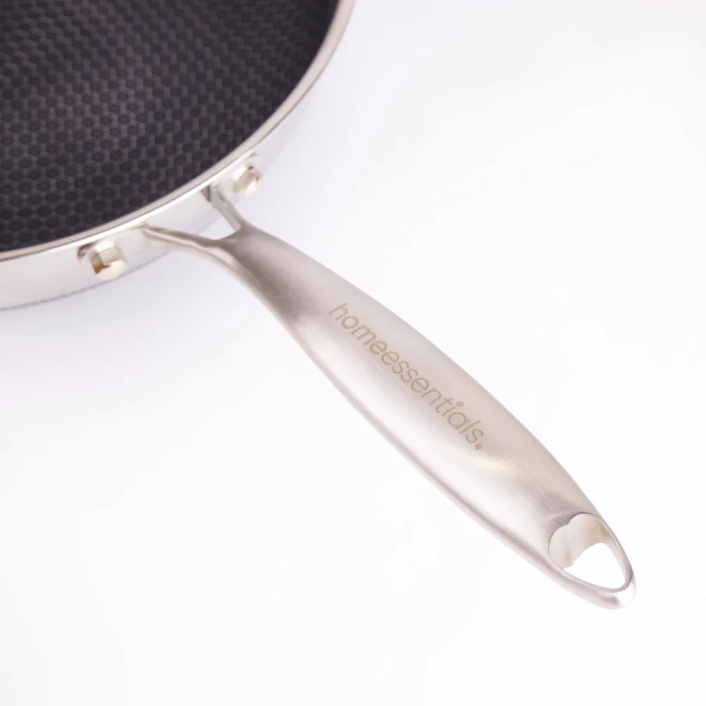 Multi-Purpose Honeycomb Stainless Steel Deep Frying Pan with Composite Lid (28 cm)