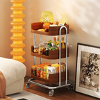 Multi-Functional Metal Wood Storage Rack with Wheels