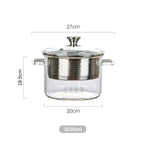Multifunctional Borosilicate Glass and Stainless Steel Steamer Pot