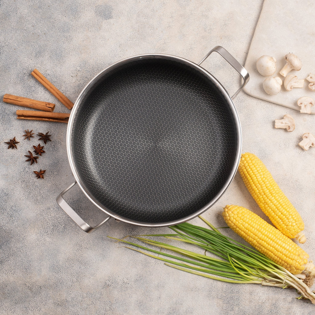 Stainless Steel Non-Stick Honeycomb Deepen Frying Pan (30cm)