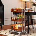 Multi-Functional Metal Wood Storage Rack with Wheels