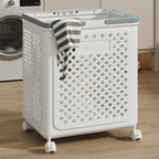 Multi-Purpose Plastic Foldable Laundry Basket with 360° Wheels