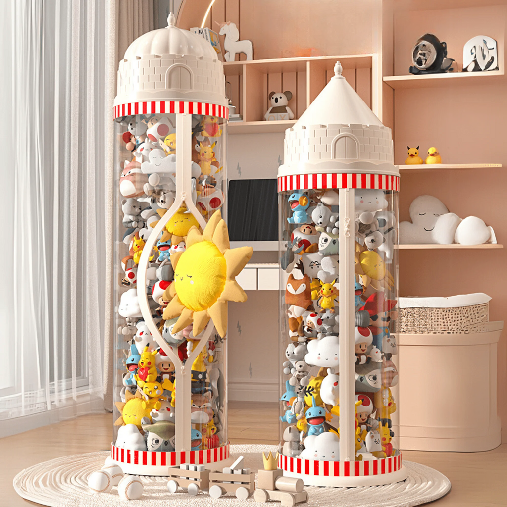 Multi-Purpose Plastic Princess Castle Doll Storage Bucket with Zipper (27cm)