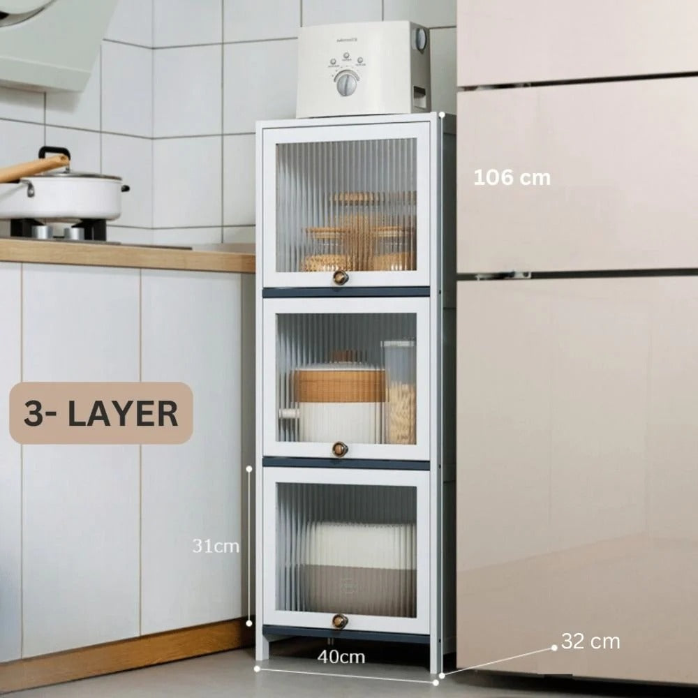 Multi-Storage Wardrobe Cabinet (3-Layer)