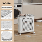 Multi-Purpose Plastic Foldable Laundry Basket with 360° Wheels